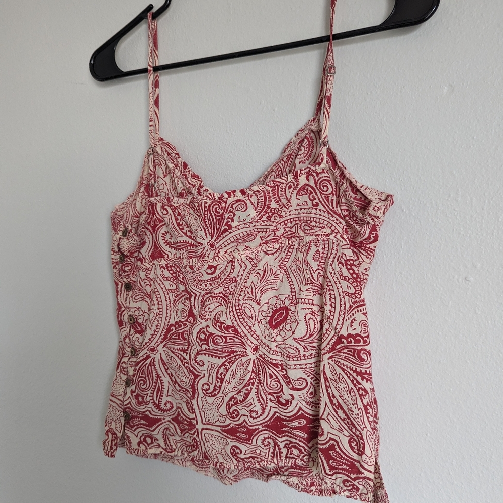 Vintage Y2K red & white spaghetti strap tank, Polo Jeans Company